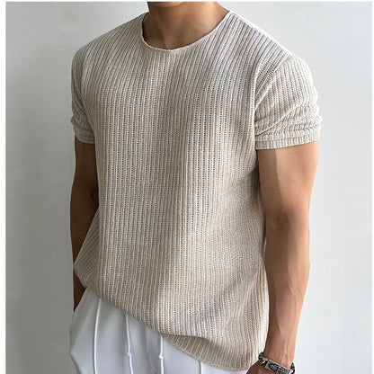 Breathable Short-sleeved Sweater Men's Round Neck T-shirt