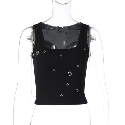 Personality Slim Fit All-match Solid Color Vest