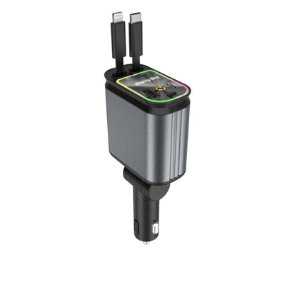 Car Mobile Phone Charger Four-in-one Multi-function Double Telescopic Strip Line