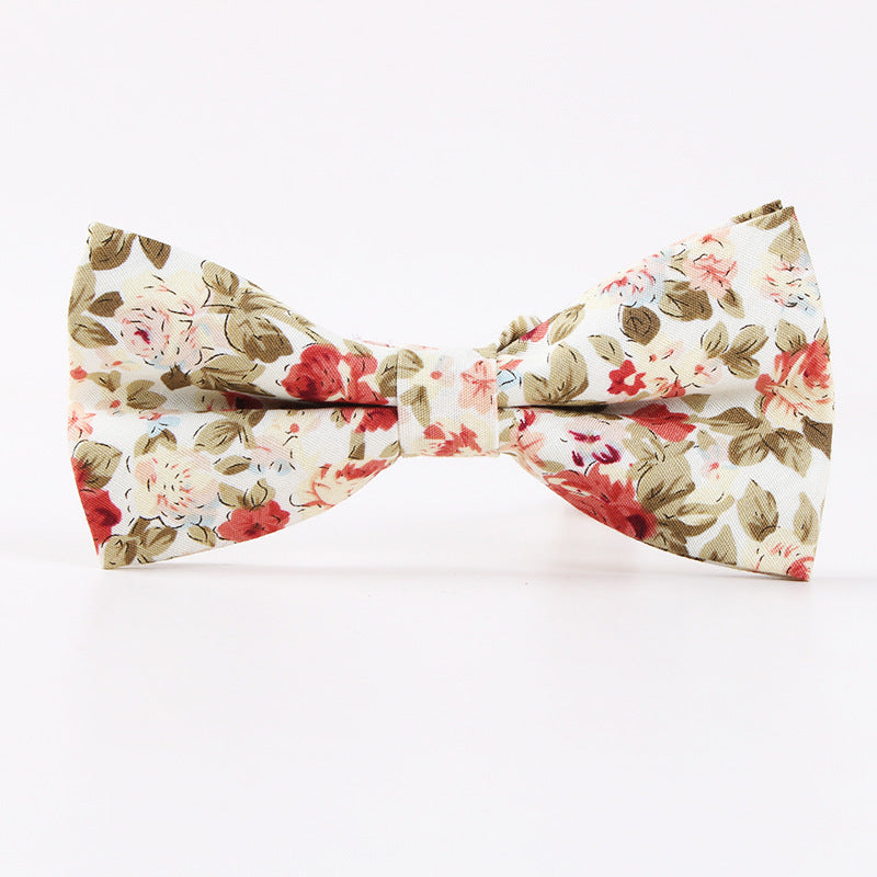 New Printed Men's Business Casual Bow Tie Cotton