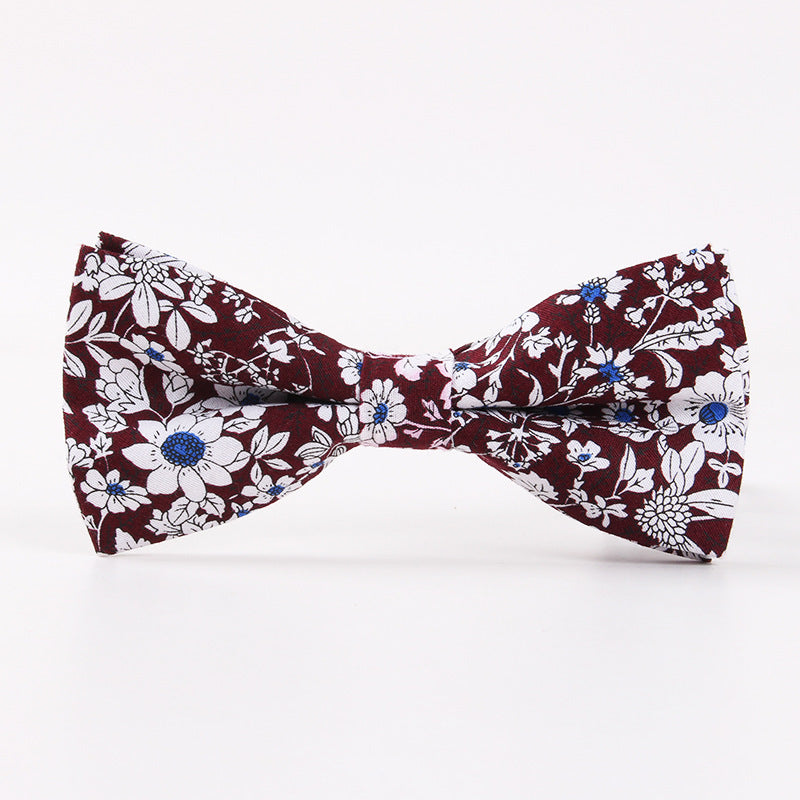 New Printed Men's Business Casual Bow Tie Cotton