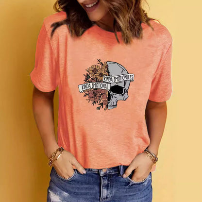 Summer Women's Graphic Print Crew Neck Short-sleeved T-shirt