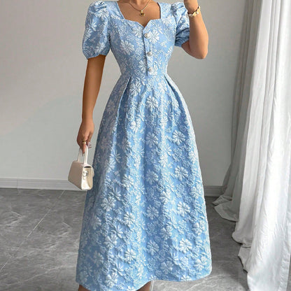 Women's Versatile Daisy Relief Short Sleeved Dress