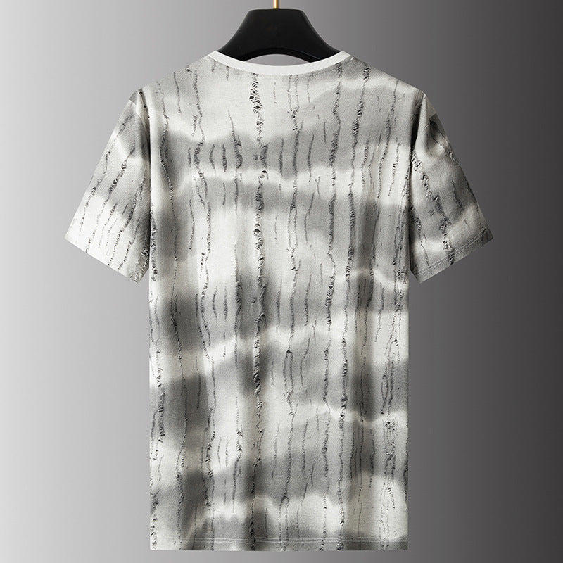 Men's Plus Size Round Neck Quick-drying Breathable Undershirt Trendy T-shirt