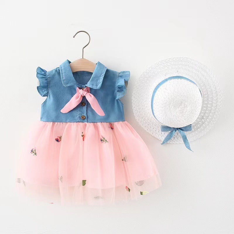 Fashion Girls Dress Streamer Denim