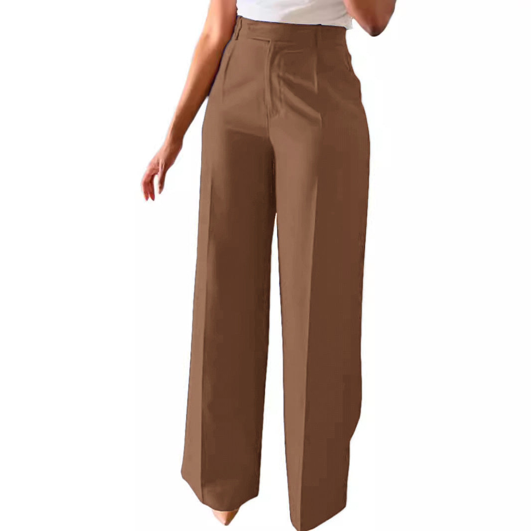 Women's High Waist Straight-leg Wide-leg Pants