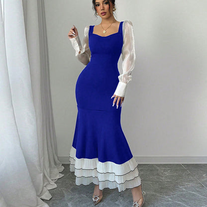 Women's Versatile European And American Style Slim Fit Long Sleeved Dress