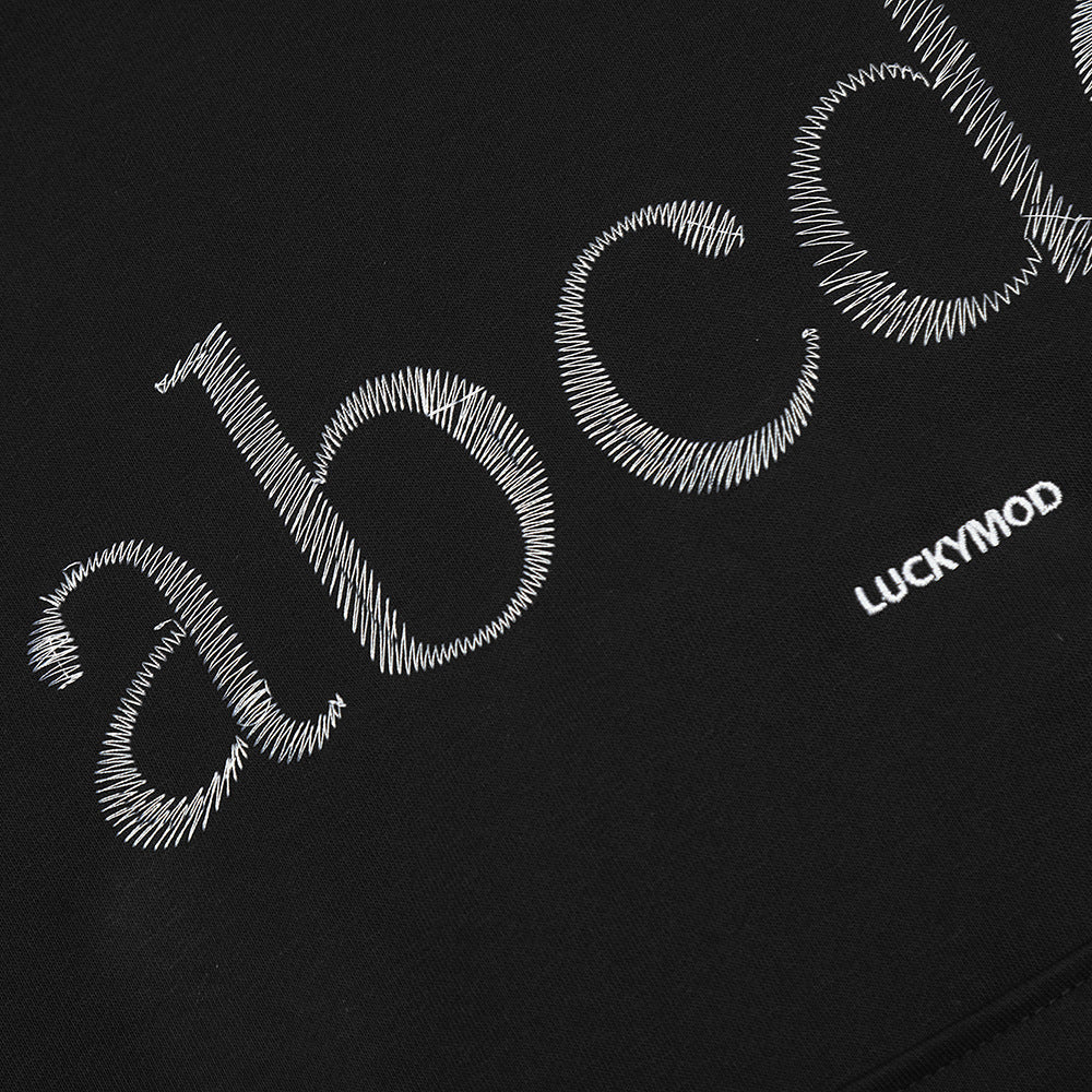 English Embroidered Letters Loose Hooded Men