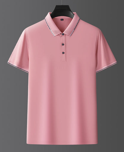 Pure Color Mulberry Silk Men's Short Sleeve