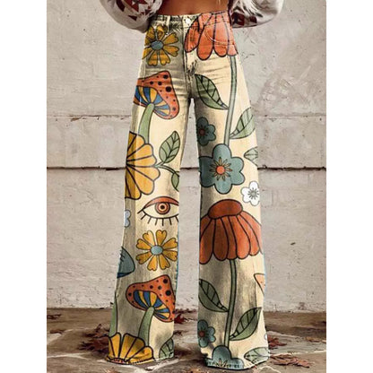 New 3D Thermal Transfer Speaker Simulation Denim Trousers Loose Pants All-matching