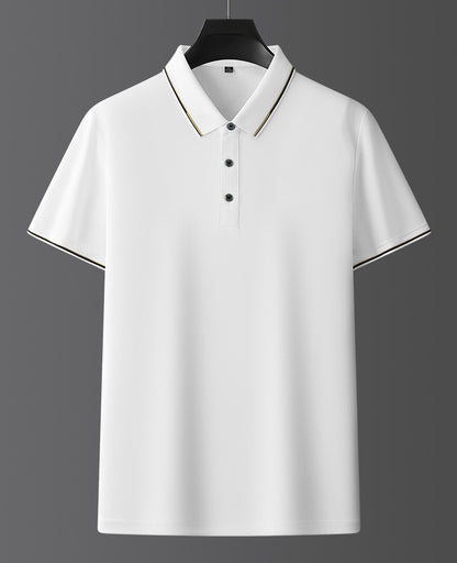 Pure Color Mulberry Silk Men's Short Sleeve