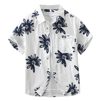 8286 Japanese Trendy Printed Short Sleeve Shirt