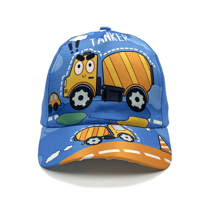 Cartoon Children's Baseball Cap For Engineering Vehicle Excavator
