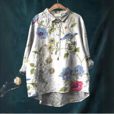 Summer New Loose Casual Single-breasted Women's Shirt Top