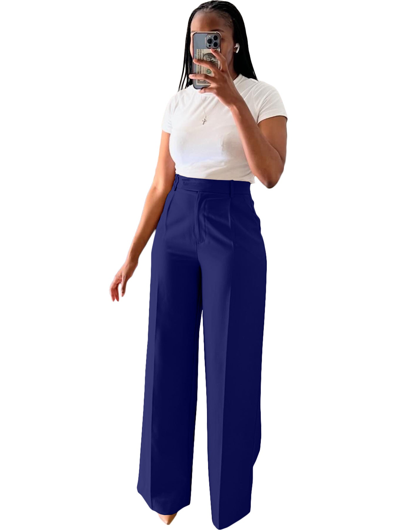 Women's High Waist Straight-leg Wide-leg Pants