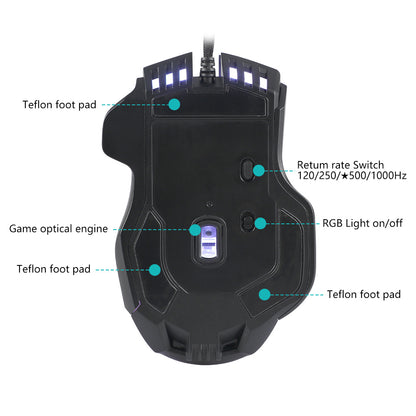 M11pro Mechanical Mouse Wired 11-key Macro Programming