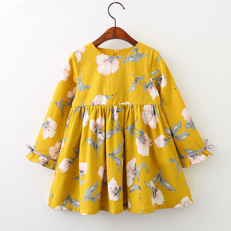 Girls print long sleeve dress
