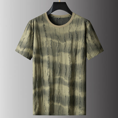 Men's Plus Size Round Neck Quick-drying Breathable Undershirt Trendy T-shirt