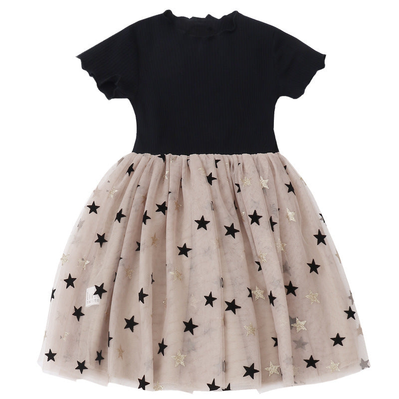 Western-style Little Girl Princess Dress Net Celebrity Children's Dress Fluffy Gauze Skirt