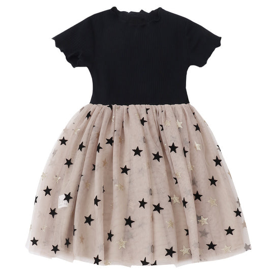 Western-style Little Girl Princess Dress Net Celebrity Children's Dress Fluffy Gauze Skirt
