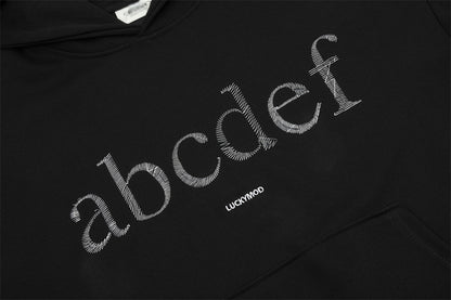 English Embroidered Letters Loose Hooded Men