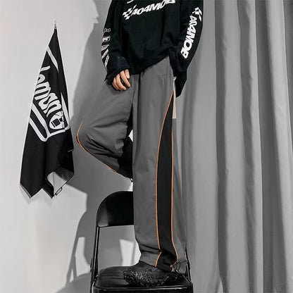 American side striped school uniform pants for men's spring and autumn