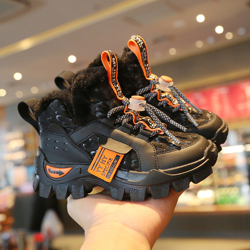Fashionable And Simple Children's Fur One Thickened Snow Boots