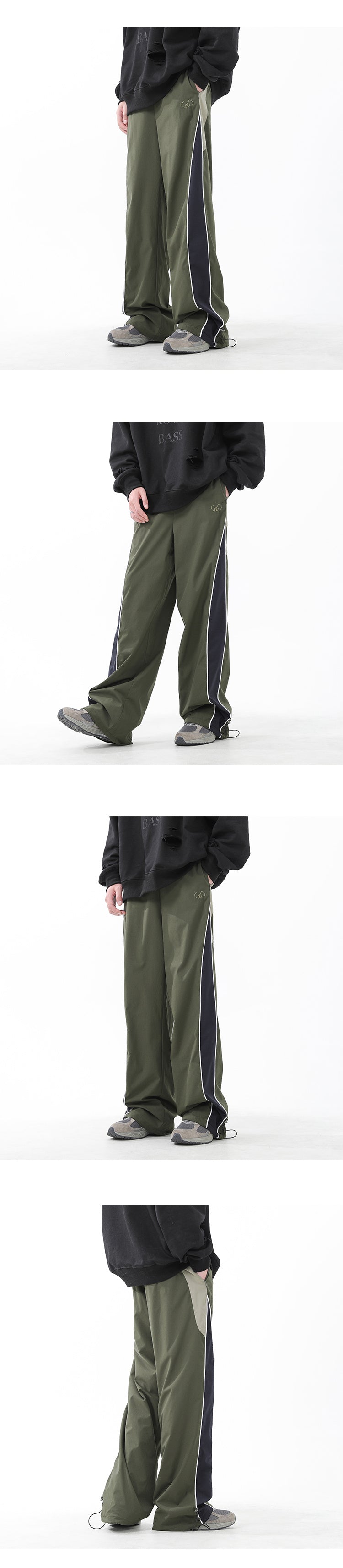 American side striped school uniform pants for men's spring and autumn