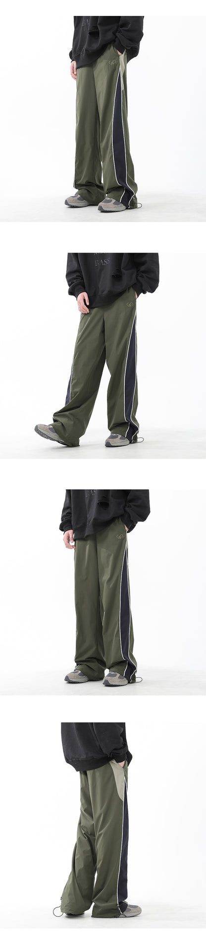 American side striped school uniform pants for men's spring and autumn