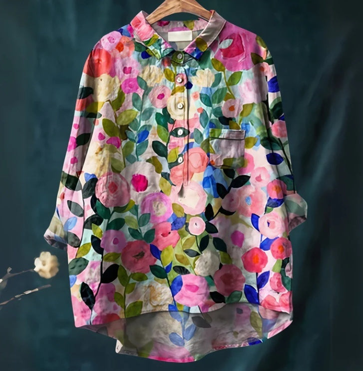 Summer New Loose Casual Single-breasted Women's Shirt Top