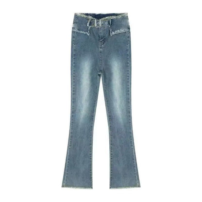 Hot Girl Skinny Jeans Women's Summer Thin Hong Kong Style Retro