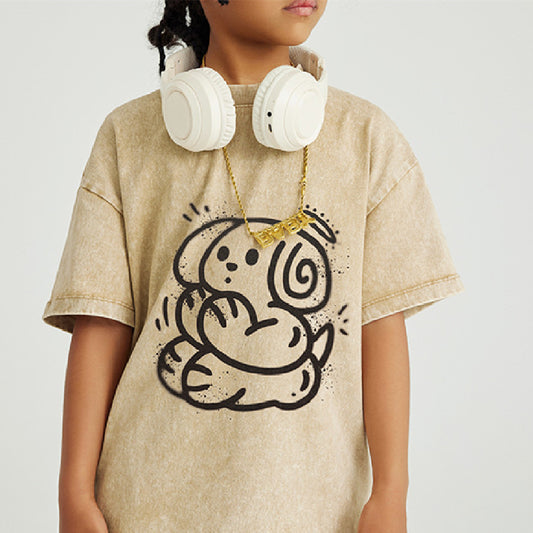 Heavy Washed And Worn Printed T-shirt