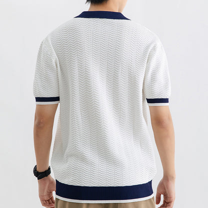 Polo Shirt Men's Ice Silk Led High-end Short-sleeved T-shirt Summer