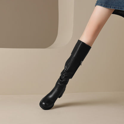 Thick Mid-heel High-top Below The Knee Women's Knight Warm Boots