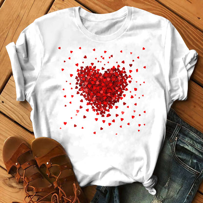 Exquisite Pattern 3D Digital Printed Round Neck Short Sleeve