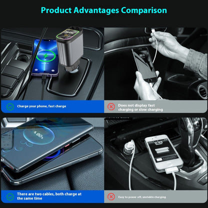Car Mobile Phone Charger Four-in-one Multi-function Double Telescopic Strip Line