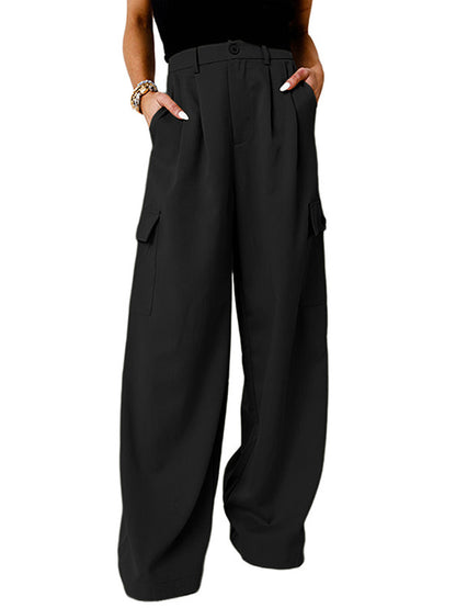 Fashion Loose Solid Color High Waist All-matching Casual Pants For Women