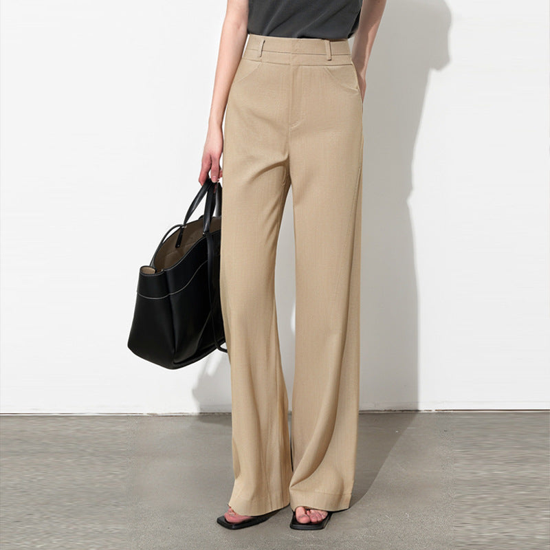 Draping Effect Leisure Horn Mopping Suit Pants