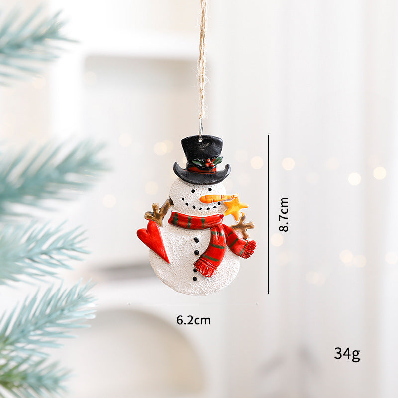 Christmas Decorations Elderly Snowman Gingerbread Man Small Pendant