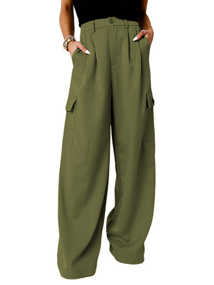 Fashion Loose Solid Color High Waist All-matching Casual Pants For Women