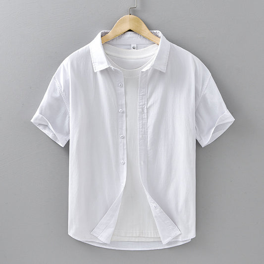 Summer Menswear Casual Short-sleeved Cotton Shirt