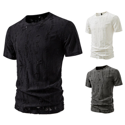 Simple Half Sleeve Men's Tops Loose