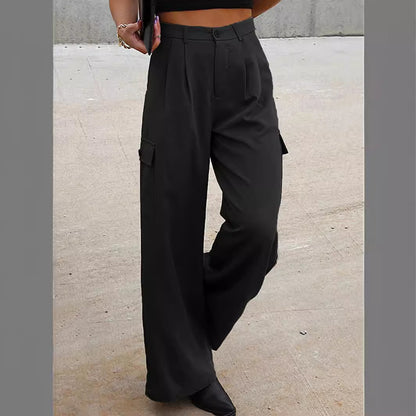 Fashion Loose Solid Color High Waist All-matching Casual Pants For Women