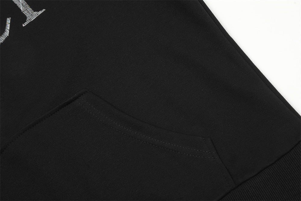 English Embroidered Letters Loose Hooded Men