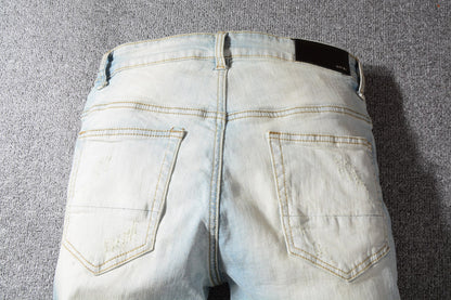 Colorful ripped patch beggar pants