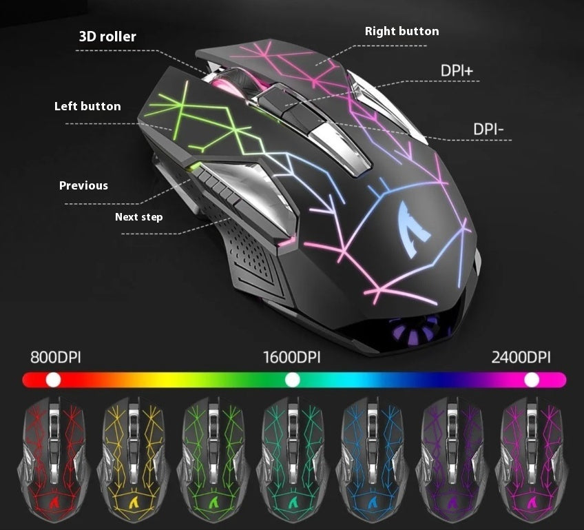 Fashionable Lighting Wireless Keyboard And Mouse Set