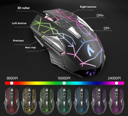 Fashionable Lighting Wireless Keyboard And Mouse Set