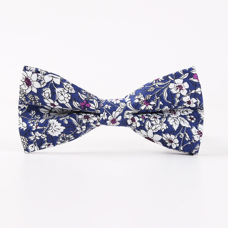 New Printed Men's Business Casual Bow Tie Cotton