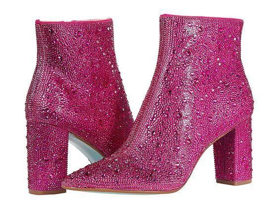 Rhinestone Pointed Toe Fashion Ankle Boots