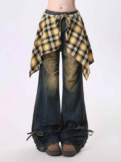 Jeans Women's Skirt Swing Outside Casual Bootcut Pants